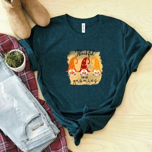Thankful For My Gnomies Shirt ,Fall T-shirt , Fall Shirt, Fall Gift